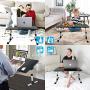 8AMTECH Laptop Stand for Desk, Ajustable Laptop Table with Foldable Legs Notebook Computer Desk for Laptop Reading and Writing Lap Tray for Eating in Bed Sofa Couch Floor (Black, Medium)