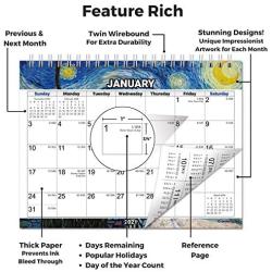 CRANBURY Small Desk Calendar 2021 - (Impressions, 8x6''), Cute Flip Calendar 2021 with Premium Thick Paper, Stand Up Calendar, Bonus Planner Stickers Included