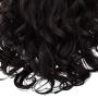 HOOJIH Halo Hair Extensions 2 Ways Adjustable Head Size One Piece Curly Wavy Hair Extension Synthetic Hairpieces for Women 20 Inch --Black brown