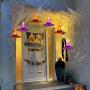 Halloween Witch Hat Lights Decoration, 8 Pieces Hanging Glowing Witch Hat String Lights Decor with Remote, 8 Lighting Modes Battery Powered Halloween Witch Hat Decor for Outdoor Yard Tree