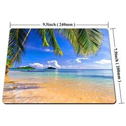 Smooffly Gaming Mouse Pad Shore Palms Tropical Beach Mouse Mat Design Natural Eco Rubber Durable Computer Desk Stationery Accessories Mouse Pads for Gift Support Wired Wireless or Bluetooth Mouse