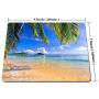 Smooffly Gaming Mouse Pad Shore Palms Tropical Beach Mouse Mat Design Natural Eco Rubber Durable Computer Desk Stationery Accessories Mouse Pads for Gift Support Wired Wireless or Bluetooth Mouse