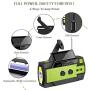 [2021 Newest] Emergency-Hand-Crank-Radio,4000mAh Portable Weather Solar Radios with Motion Sensor Reading Lamp,3 Gear LED Flashlight,SOS Alarm,Cell Phone Charger,AM/FM/NOAA (Green)