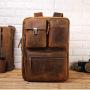 TIDING Mens Leather 17.3 Inch Laptop Backpack Convertible Briefcase Messenger Bag - Brown