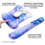 Meffort Inc Mouse Pad Wrist Support & Gaming Keyboard Wrist Pad Combo Set – Durable Ergonomic Anti Slip Non-Slip Square Base Rest Support - Blue Purple Butterfly