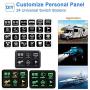 6 Gang Switch Panel Electronic Relay System Circuit Control Box Waterproof Fuse Relay Box Wiring Harness Assemblies for Car Auto Truck Boat Marine (Universal 6 Gang Button Switch Panel) (1)