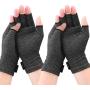2 Pairs Arthritis Gloves for Women and Men, Compression Gloves Pain Relief Rheumatoid Osteoarthritis and Carpal Tunnel, Fingerless Gloves for Computer Typing and Everyday Support (Black, Small)