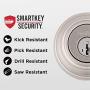 Kwikset Tustin Keyed Entry Lever and Single Cylinder Deadbolt Combo Pack with Microban Antimicrobial Protection featuring SmartKey Security in Satin Nickel