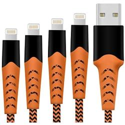 iPhone Charger, Haribol iPhone Lightning Cable Apple MFi Certified 4Pack[ 3.3FT 6.6FT 10FT] Nylon Braided Charging Cable for iPhone Xs/Max/XR/X/8/8Plus/7/7Plus/6S/6S Plus/SE/iPad/Nan More(Orange)