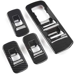 Car Window Lift Switch Panel Decoration Frame Cover Trim for 2015 2016 2017 2018 Ford F150 Accessories (Carbon Fiber)