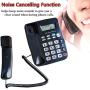 JeKaVis J-P50 Desk Corded Landline Phone for Small Business and Home, 40dB Amplified Ringer for Seniors Elderly Support Hands-Free Calling, SOS Emergency Speed Dial (Black)