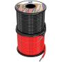 12 awg 3.3mm² Silicone Electrical Wire Cables 60 Feet [30ft Black and 30ft Red] 12 Gauge High Temp 200 deg C 600V Soft and Flexible Hook Up oxygen free Stranded Tinned copper wire Model Battery Cable