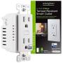 Enbrighten 55256 Z-Wave Plus Smart Receptacle, Works with Alexa, Google Assistant, Tamper-Resistant, 1 ZWave 1 Always On Outlet Hub Required, White