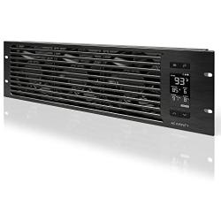 AC Infinity CLOUDPLATE T9-N, Rack Mount Fan Panel 3U, Intake Airflow, for cooling AV, Home Theater, Network 19” Racks