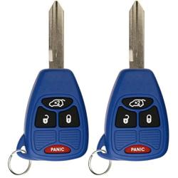 KeylessOption Keyless Entry Remote Control Uncut Car Key Fob Replacement for OHT692427AA KOBDT04A Blue (Pack of 2)