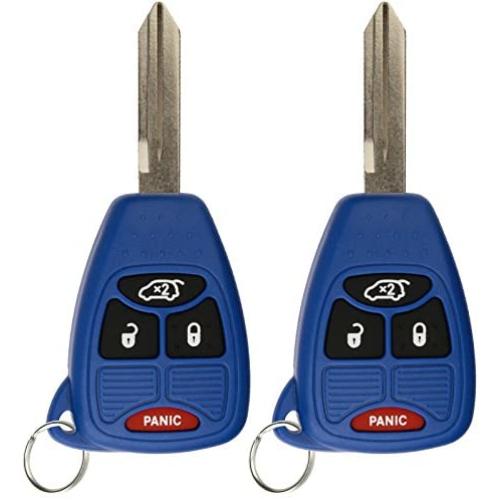 KeylessOption Keyless Entry Remote Control Uncut Car Key Fob Replacement for OHT692427AA KOBDT04A Blue (Pack of 2)