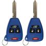 KeylessOption Keyless Entry Remote Control Uncut Car Key Fob Replacement for OHT692427AA KOBDT04A Blue (Pack of 2)