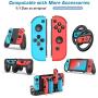 KDD Joy-Pad Controller Compatable with Nintendo Switch (L/R) Joy Controller Replacement - Neon Red/Neon Blue