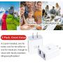 Fast 3.0 Wall Charger, Pofesun 2 Pack 30W Fast Charge 3.0 USB Wall Charger with Dual Ports Portable Power Adapter Compatible for iPhone 11 Pro Max Xs Max XR X 8 Plus,Samsung Galaxy-White,White