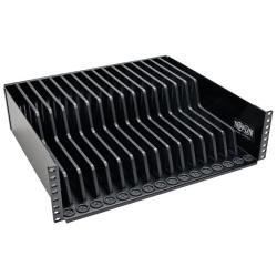 Tripp Lite 3U Rack Mount Tablet iPad Laptop Chromebook Storage Shelf for Racks SR16SHELF Black