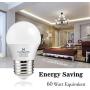 Hansang A15 LED Bulb Light 6 Watt (60w Equivalent),E26 Standard Base,5000K Daylight,600 Lumens,Frosted G45/A15 Bulb Shape,CRI>83,Ceiling Fan Light Bulb,Home Appliance Bulb,No Dimmable (6 Pack)