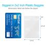 2x 2, 2 Mil Thick Small Clear Poly Zipper Bags, 150 Pack Resealable Ziplock Storage Plastic Bags and 60 PCS Stickers Labels, Food Grade Safe, Suitable for Jewelry, Pill,Candy, Coin