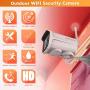 Security Camera Outdoor, 1080P WiFi Camera Surveillance Cameras, IP Camera with Two-Way Audio, IP66 Waterproof, Night Vision, Motion Detection, Activity Alert, Deterrent Alarm - iOS, Android