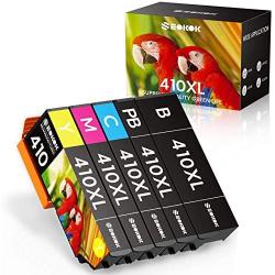 SEOKOK Remanufactured Ink Cartridge Replacement for Epson 410XL 410 XL T410XL to use with Expression XP-630 XP-7100 XP-830 XP-640 XP-530 XP-635 (Black, Cyan, Magenta, Yellow, Photo Black) 5 Pack