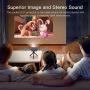 APEMAN M4 Mini Portable Projector, Video DLP Pocket Projector for Home and Outdoor Entertainment, Support 1080P HDMI Input Built-in Rechargeable Battery Stereo Speakers with Upgraded 360° Tripod