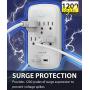 Fosmon 6 Outlet Surge Protector 1200J (2 Pack) with 3.1A Dual USB Ports Charger, Multi Plug Outlet Extender 1875 Watt, 3-Prong Grounded Wall Tap Splitter Adapter