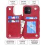Arae Compatible with Case iPhone 12 and iPhone 12 Pro - Wallet Case with PU Leather Card Pockets Back Flip Cover for iPhone 12/12 Pro 6.1 inch - Wine red