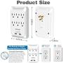 Kasonic 6-Outlet Wall Mount Surge Protector 2 Pack, 900 Joules Power Strip with 2 USB Smart Charging Ports (Total 2.4 Amp), Protection Indicator LED Light, Space Saving Design, ETL Certified