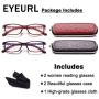 Reading Glasses Womens Blue Light Blocking - 2 Pack Lightweight Computer Readers +1.0 Glare Blocking Ladies Eyeglass