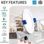 Freelicht 12 Pack 4 Inch Slim LED Recessed Lighting, Ultra-Thin LED Downlight with Junction Box, 5000K Daylight, 9.5W=80W, 650LM, Dimmable Wafer Can-Killer Downlight - Energy Star & ETL Certified