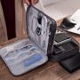 Uzsoeey Electronics Accessories Travel Organizer Bag - Waterproof Portable Double Layer Cable Storage Bag for Charger, Phone, Mini Tablet, SD Card, Gray