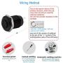 12mm 1/2'' Momentary Push Button Switch 1NO SPST Black Metal Shell LED Ring Light Waterproof Toggle Switches (Blue Light)