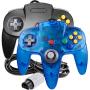 [New] 2 Pack Classic 64 Controller, iNNEXT Game pad Joystick for 64 - Plug & Play (Non PC USB Version) (Clear Blue/Black)