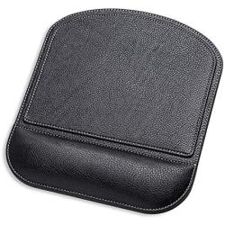Office Leather Mouse Pad Wrist Rest and Non-Slip Design, Business Style PU High Grade Gaming Mouse Mat for Students, Workers, Computer, Laptop, Home, Office & Travel-Black Square Gaming Pad.