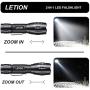 LETION UV Flashlight,LED UV Torch 2 in 1 UV Black Light with 500LM Highlight & 4 Mode & Waterproof for Pet Clothing Food Fungus Detection/Night Fishing/Travel