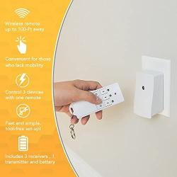 Woods 13569 13569WD Indoor Wireless Remote Kit up to 66 ft. Range, Ideal for Holiday Decorations, Works Through Walls Windows and Doors, Controls up to 3 Devices, 3-Outlet Pack, White/Orange