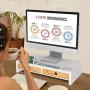 Monitor Riser Stand Desk Shelf - with Drawer Keyboard Storage Stylish White 22'' x 10.6'' x 4.7''