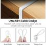 TNP Cat7 Shielded Ethernet Flat Patch Network Cable - 10Gbps 600Mhz High Performance with Snagless RJ45 Connectors Gold Plated Plug S/STP Wires Networking Cable Wiring Black (100 Feet, White)