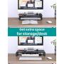 Foldable Monitor Stand Riser, Klearlook 3 Width Adjustable Computer Stand with Storage Drawer Tablet and Phone Stand Holder Desk Organizer for TV PC Laptop Computer Printer Fax Machines [Black]