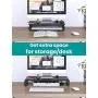 Foldable Monitor Stand Riser, Klearlook 3 Width Adjustable Computer Stand with Storage Drawer Tablet and Phone Stand Holder Desk Organizer for TV PC Laptop Computer Printer Fax Machines [Black]
