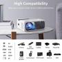 LCD Movie Projector, SAMMIX 5000 Lux 1080P and 200'' Screen Supported Video Projector for Home Theater, Compatible with TV Stick, Laptop, PS4, HDMI, VGA, TF, AV and USB (White) LCD Movie Projector, SAMMIX 5000 Lux 1080P and 200'' Screen Supported Video Projector for Home Theater, Compatible with TV Stick, Laptop, PS4, HDMI, VGA, TF, AV and USB (White)