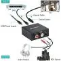 Audio Converter, AMANKA Digital to Analog Audio Decoder with Digital Optical Toslink and Coaxial Inputs to Analog RCA and AUX 3.5mm (Headphone) Outputs Fiber Cable Included