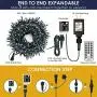 Decute Colors Changing Christmas Lights Outdoor Indoor 99FT 300LED Extendable, 11 Modes Christmas String Lights Warm White & Multicolor Changing Waterproof Tree Light with Timer Remote
