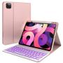iPad Air 4 Case with Keyboard - 7 Color Backlit Detachable Wireless Keyboard - Slim Leather Folio Smart Cover for iPad 11 Pro 2020, iPad 10.9 2020, Compatible with Apple Pencil (Rose Gold)