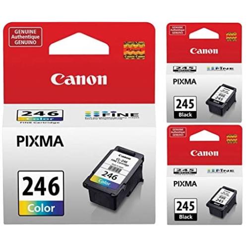 Genuine Canon PG-245 Black Ink Cartridge - 2 Pieces (8279B001) + Canon CL-246 Color Ink Cartridge (8281B001) Genuine Canon PG-245 Black Ink Cartridge - 2 Pieces (8279B001) + Canon CL-246 Color Ink Cartridge (8281B001)