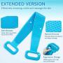 Weallbuy Silicone Bath Scrubber for Shower Exfoliating Long Silicone Body Back Brush Handle Body Washer Back Washer for Deep Clean Lathers Well Eco Friendly Long Lasting and Comfortable Massage